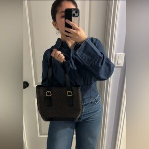 Celine Black Macadam Triomphe Tote